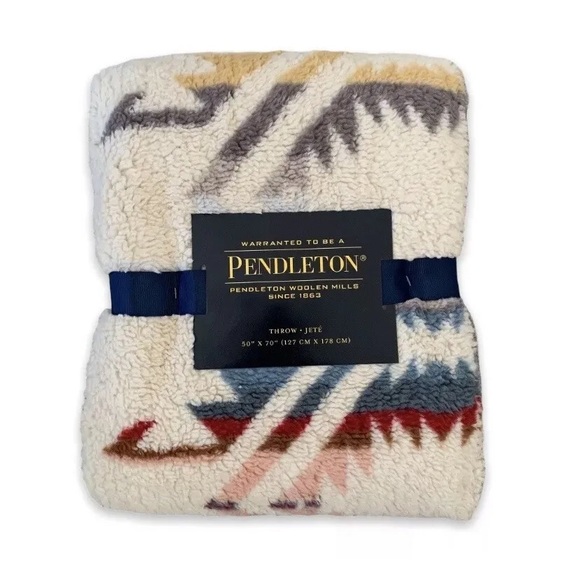 Pendleton Fleece Sherpa Aztec Southwest Throw Blanket 50" x 70" NEW - Picture 1 of 2